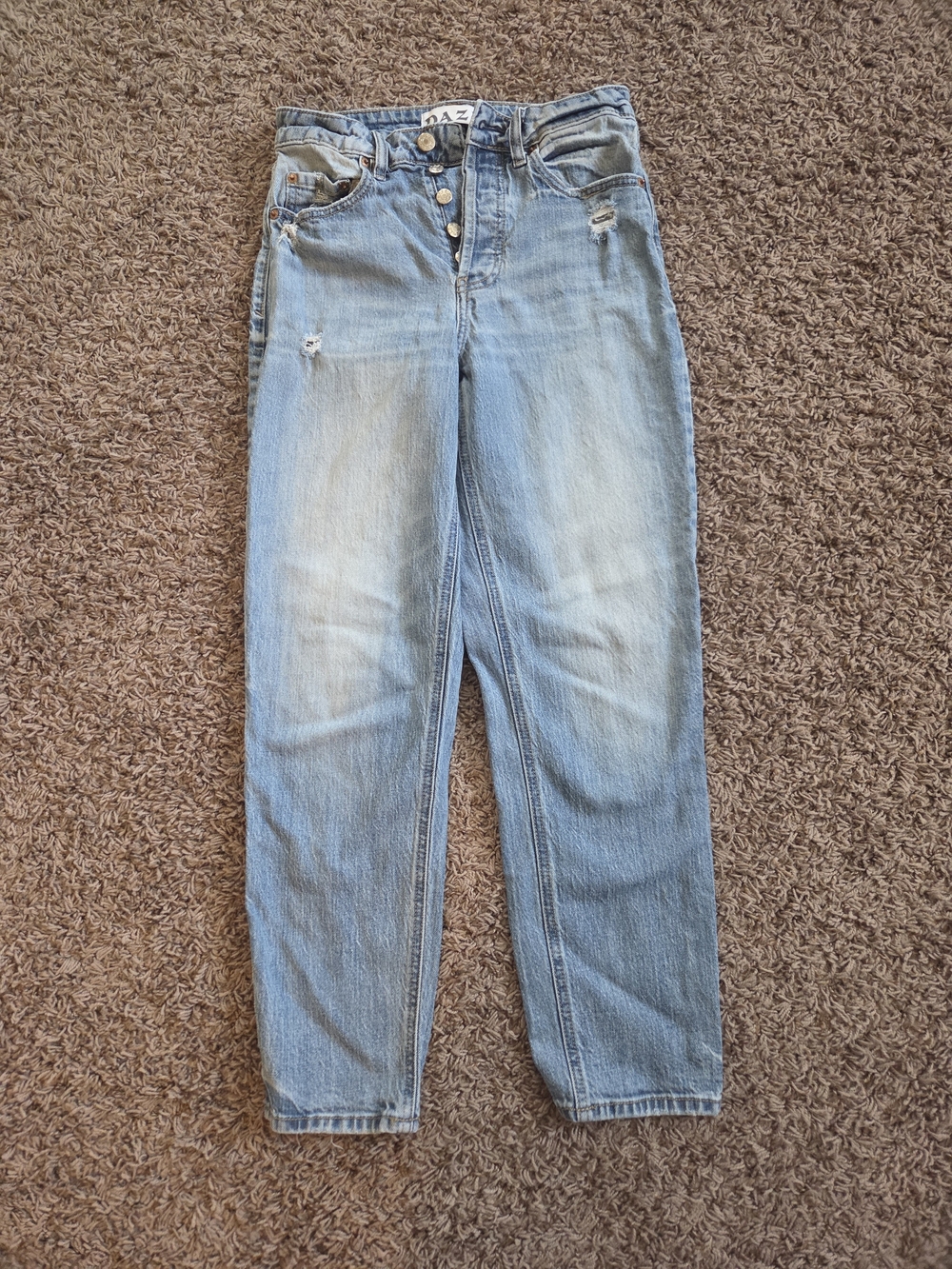Light Wash DAZE Boyfriend Jeans with Button-Fly by A|X